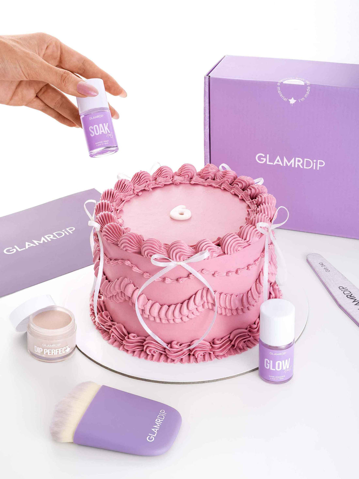Model showcasing GLAMRDiP manicure